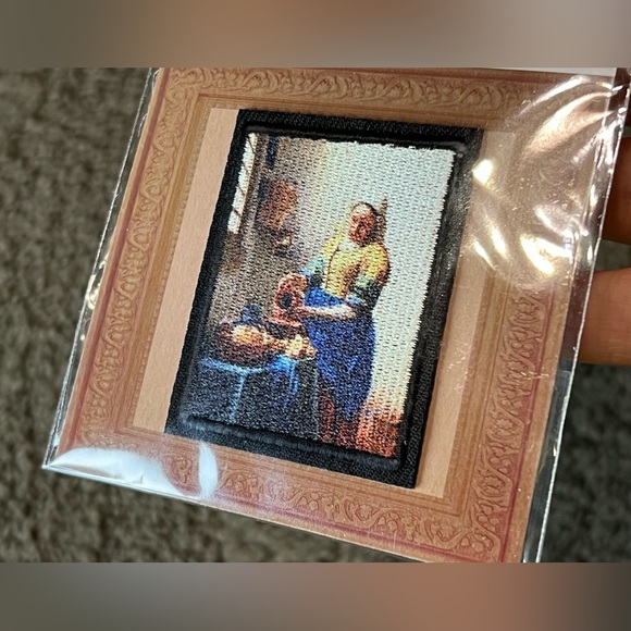 Fine Art The Milkmaid Iron-On Patch Wappen Embroidered Museum Johannes Vermeer - Picture 5 of 7